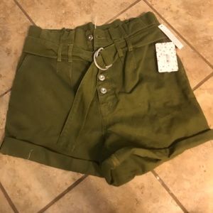NWT free people high rise green shorts